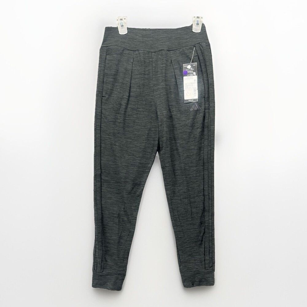 XS NWT Girls’ Adidas 3-Stripe Cuffed Mélange Jogger Heather‎ Gray Extra Small